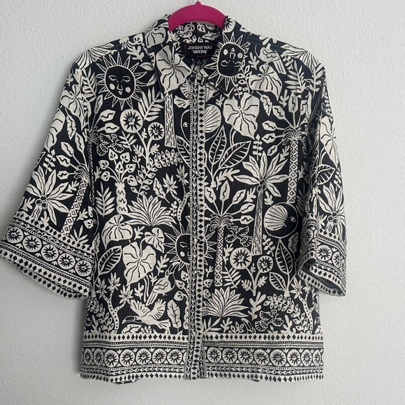 Johnny Was Tops - JOHNNY WAS WORKSHOP linen batik blouse XS